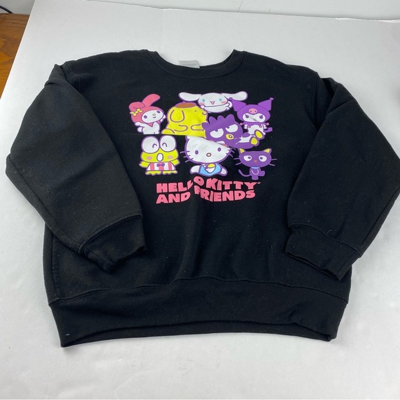 Hello Kitty And Friends Girls Youth Size Medium 7-9 black Sweatshirt Pullover - Picture 1 of 6